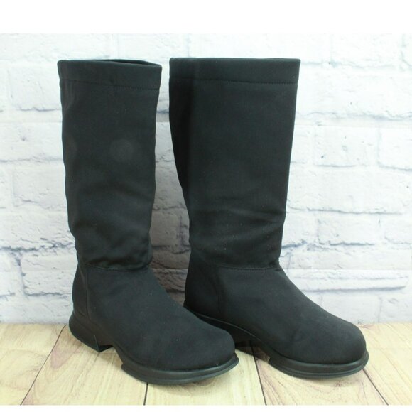 LL Bean Black Nylon Knee High Waterproof Insulated Tall Boots Size 7.5 M - Picture 4 of 10